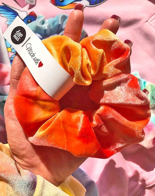 scrunchie gumka TIE DYE pomarańczowa ŁAP NAS