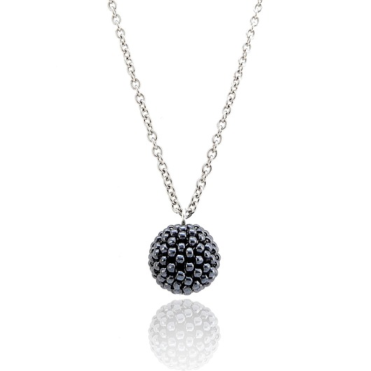 Naszyjnik Glamour - Silver & Hematite Ilovehandmade