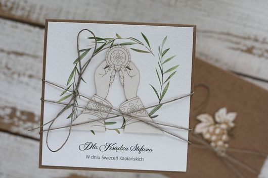 kartki scrapbooking Kartka prezent dla księdza na święcenia kapłańskie - rocznica święceń