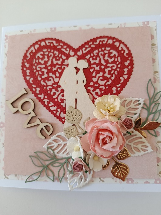 kartki scrapbooking Kartka ślubna ręcznie wykonana