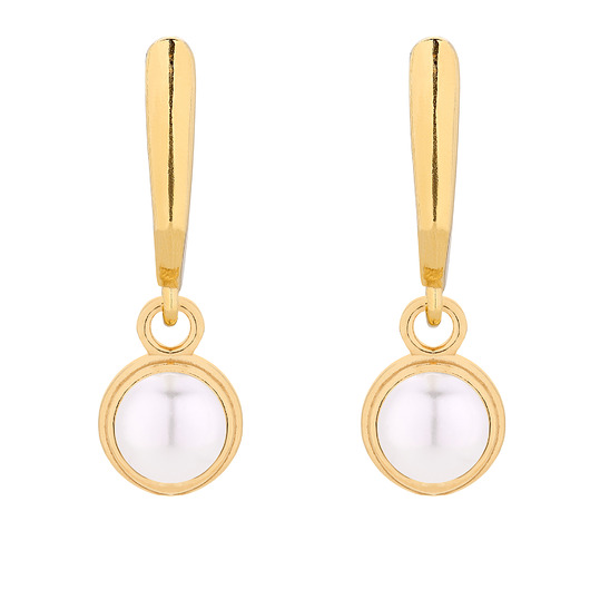 kolczyki pozłacane Złote kolczyki z perłą SWAROVSKI CRYSTAL