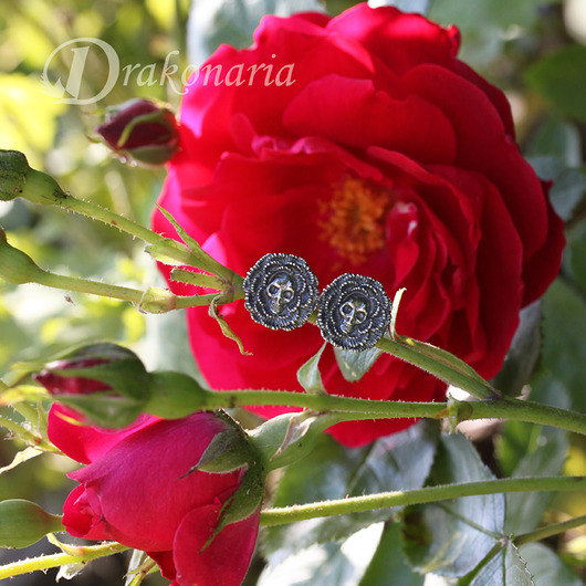 kolczyki wire wrapping Fleur de mort