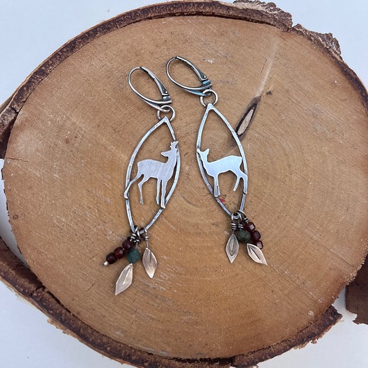 kolczyki wire wrapping Zakochani- srebrne kolczyki