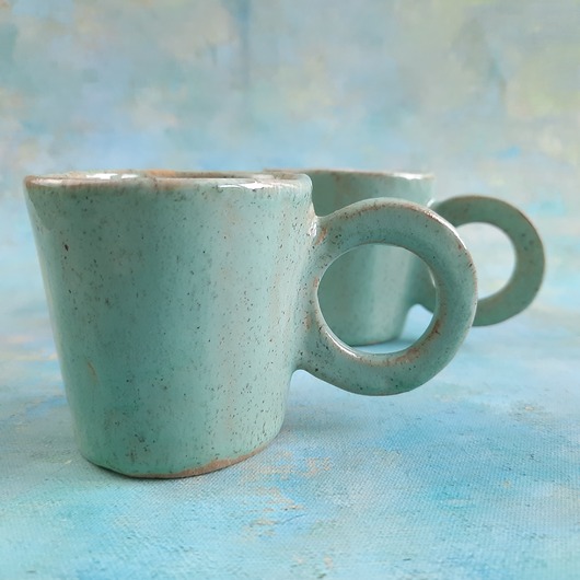 filiżanki Dwie ręcznie robione eramiczne filizanki do espresso