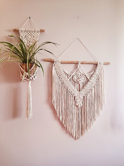 Zestaw makrama 50x70 cm i kwietnik ścienny Makrama Decor