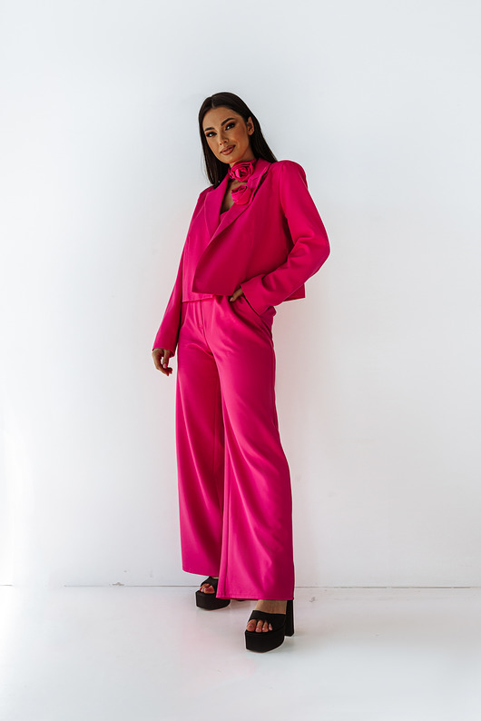spodnie materiałowe damskie Spodnie BARBIE PINK