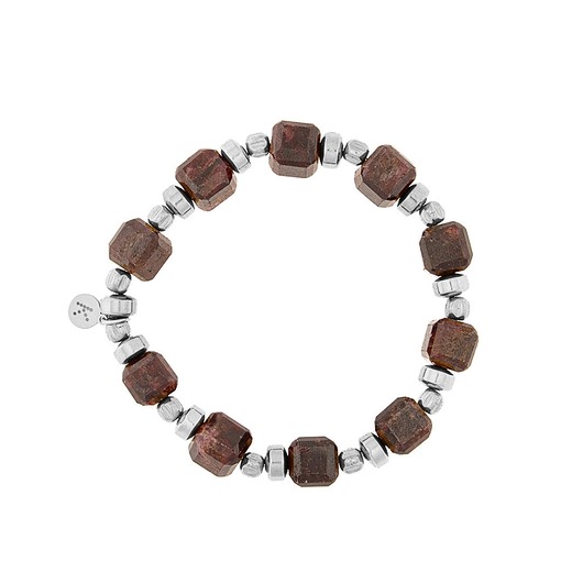 bransoletki - inne Niezwykle elegancka bordo bransoletka - Srebrna