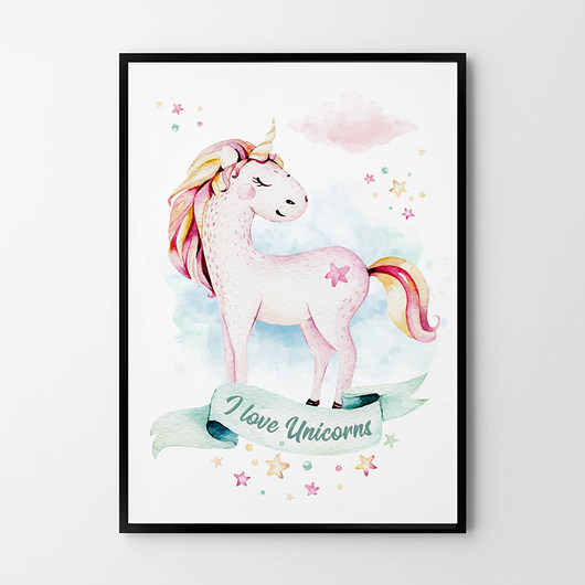 Plakat Jednorożec 21x29.7cm A4 HOG STUDIO