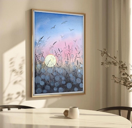 obrazy Oryginalna akwarela. Łąka A3