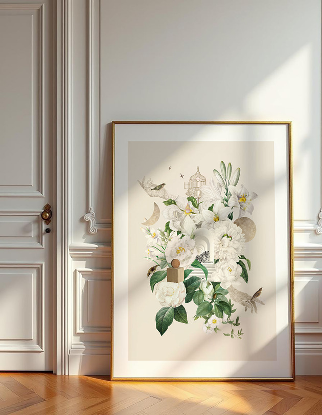 plakaty Plakat Białe kwiaty 50x70 cm