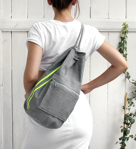 worek plecak fluo - grey&green fluo - elfagado