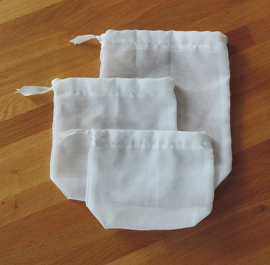 woreczki wielorazowe Zestaw woreczków z firanki (zero waste)