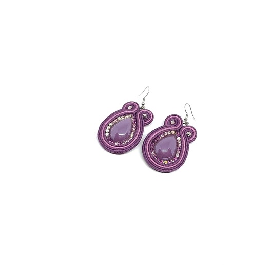 kolczyki soutache Fioletowe kolczyki sutasz