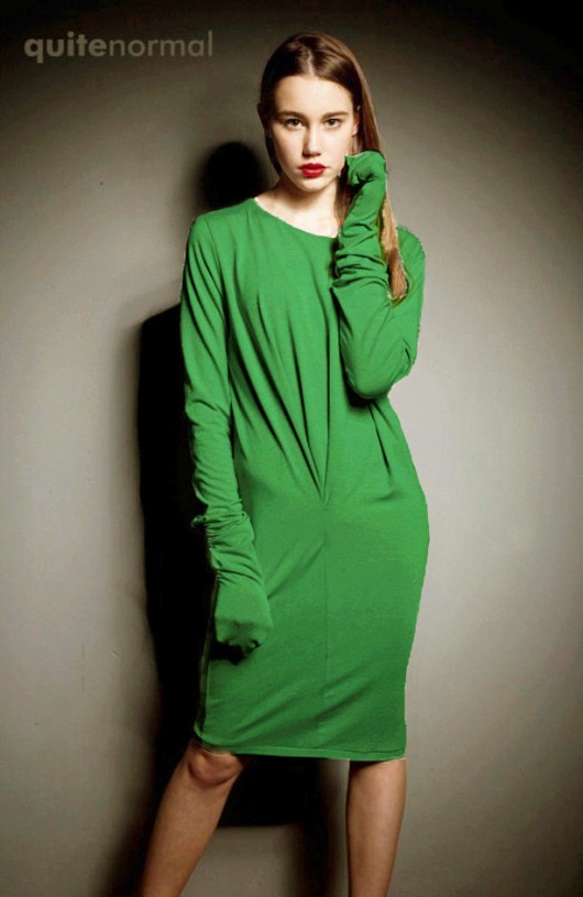 Pleaser- LIGHT GREEN Dzianinowa sukienka/sampel QuiteNormal