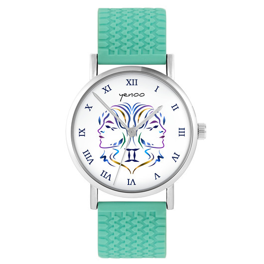 zegarki unisex Kolekcja Starlight - Bliźnięta - silikonowy, turkus