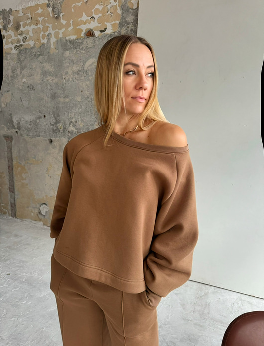 bluza bez kaptura damska Bluza LOFF Camel