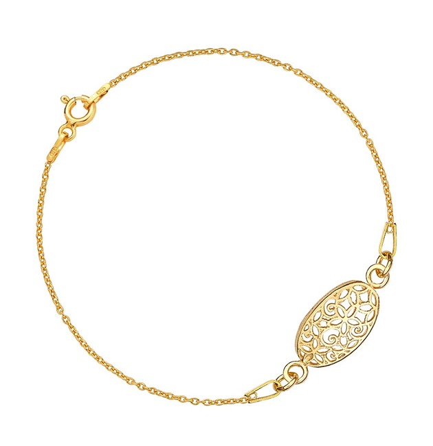 bransoletki złote Bransoletka z ażurową zawieszką