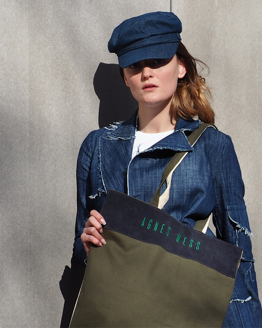torby XXL Torba typu shopper z grubej tkaniny i skóry
