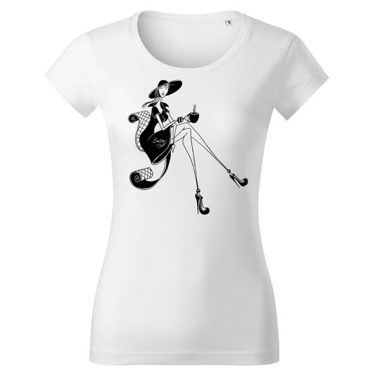 t-shirt damskie Tatra Art by Sasadesign z kawą jej do twarzy
