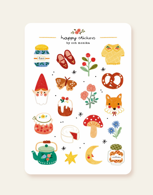 naklejki i wlepy Magiczny las - arkusz papierowych naklejek A6