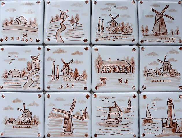 kafle i panele Zestaw kafle holenderskie ręcznie malowane kafle płytki delft