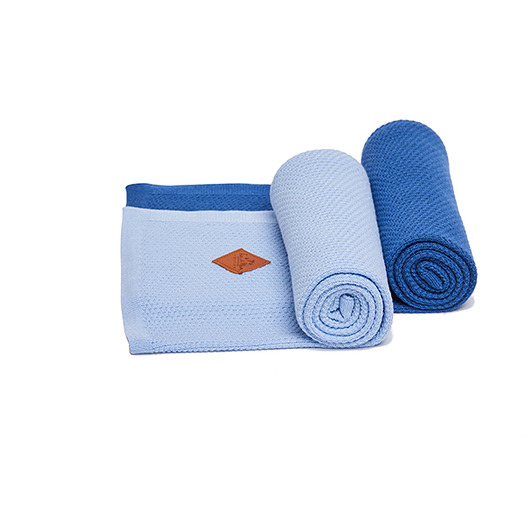 Kocyk Bambusowy Zestaw 2 pack - Navy Blue/Blue Fun with Mum