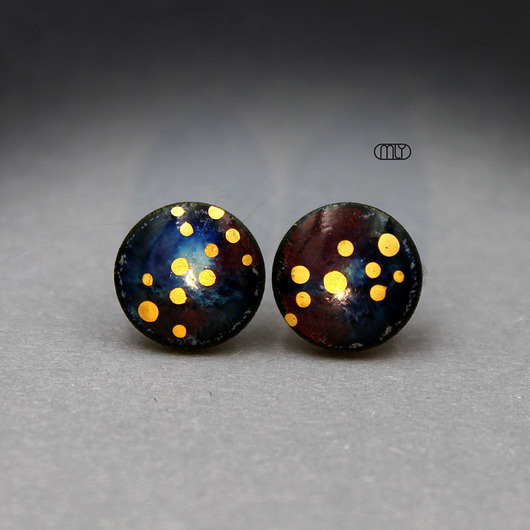 kolczyki ceramiczne Panterka 18mm /stal chirurgiczna/
