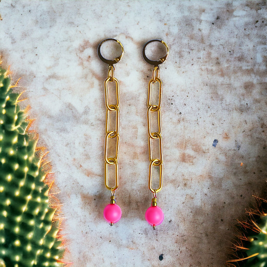 kolczyki swarovski Swarovski neon pearls : neon pink