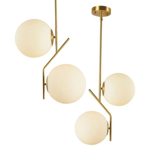 lampy wiszące Lampa wisząca zwis żyrandol lampa na sufit złota szkło kula LED E27