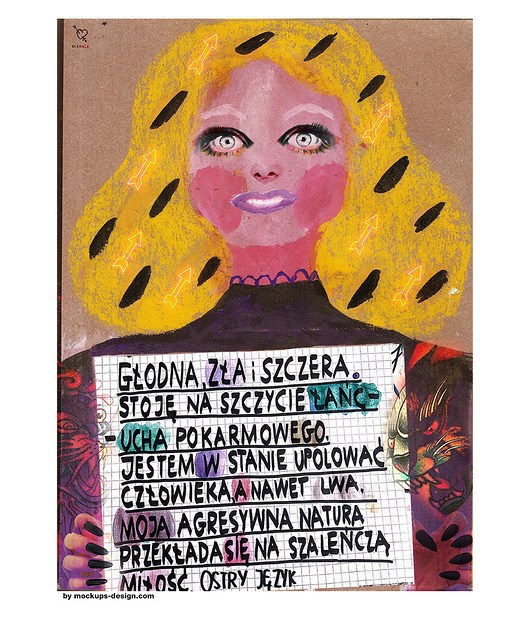 plakaty Plakat feministyczny miłosny głodna zła szczera LEW girl power kobieta