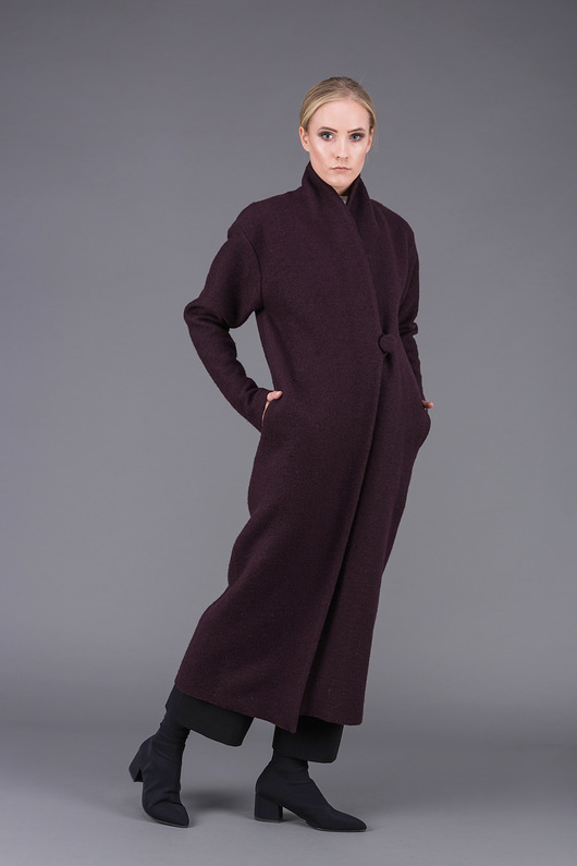 płaszcze damskie Plum col haut coat