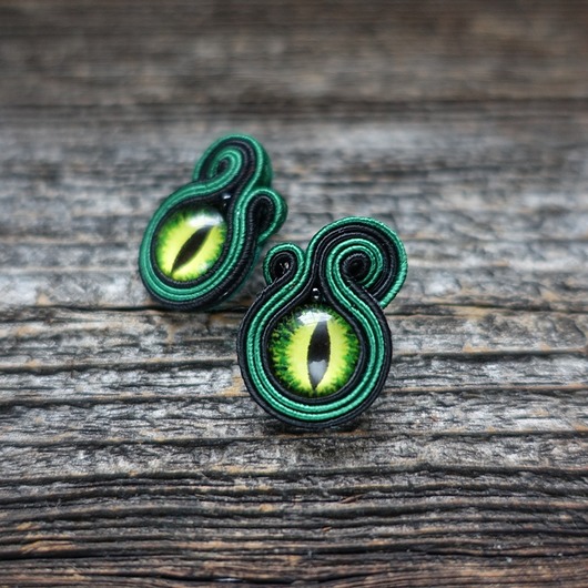 Smocze oczy- kolczyki soutache Mró Soutache