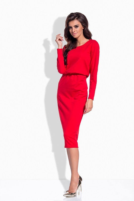 Sukienka z wysokim stanem czerwona Dressroad