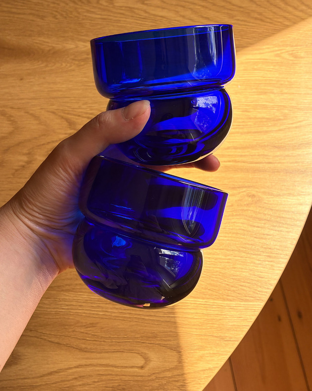 szklanki i kieliszki Zestaw Szklanek RUNO - 2 SZTUKI (kobaltowe1) 220ml