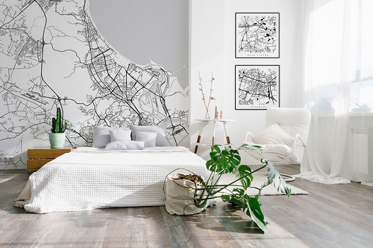 Trójmiasto - tapeta na wymiar - mapa na ścianę PLAKATY GEOMETRYCZNE
