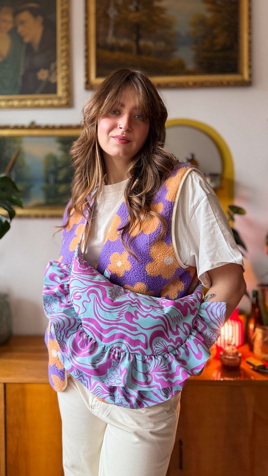 torby na ramię Torebka Rogalik zig-zag miętowa