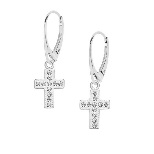 kolczyki srebrne Kolczyki srebrne z krzyżykami Swarovski