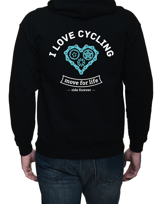 Bluza, dwustronny nadruk. I love cycling studioixi
