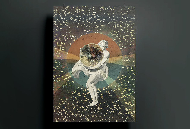 grafiki i ilustracje Plakat - kolaż - Disco Ball - 30x40