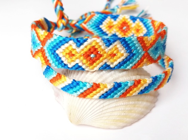 bransoletki - inne Plażowy zestaw - 2 plecione bransoletki