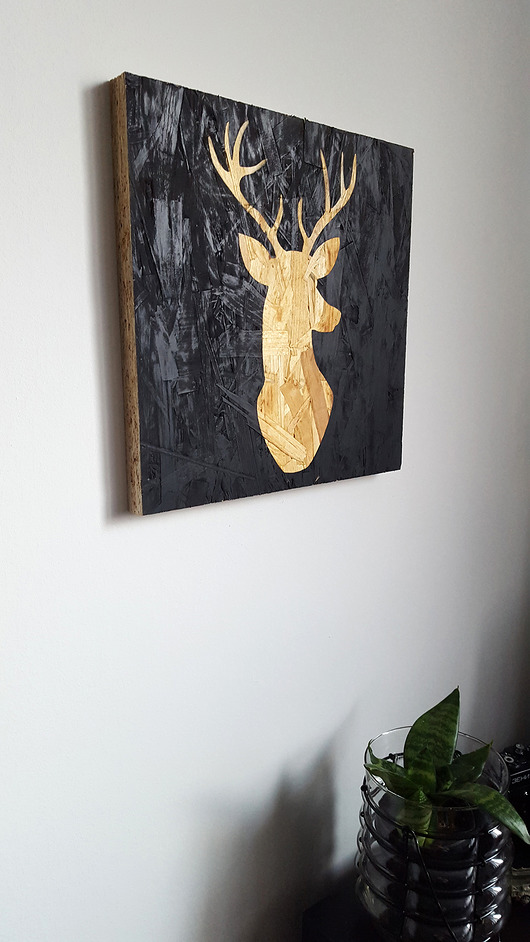 Obraz na płycie OSB - Jeleń #2 30x30 nocontrol