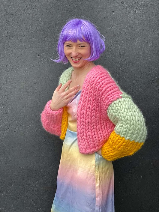 kardigany damskie Kolorowy kardigan 100% MERINO