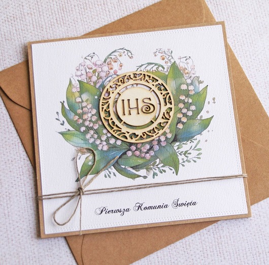 kartki na komunię Kartka z życzeniami : konwalie : I Komunia Święta : konwalie..