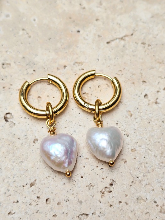 kolczyki z kamieniami Kolczyki Koła Perłowe Serca