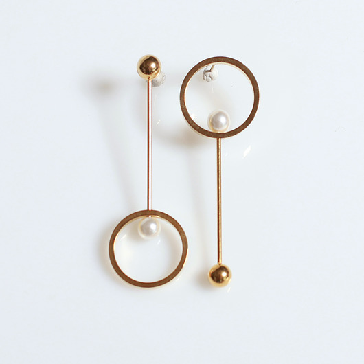 kolczyki pozłacane Kolczyki pozłacane Perły  wygłupiają się