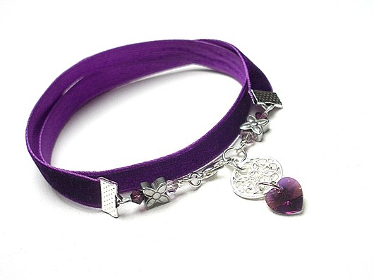 Choker - purple - naszyjnik KiKa pracownia