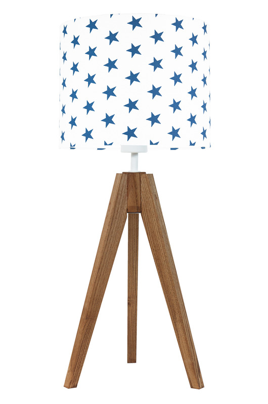 Lampa na stolik dębowa Gwiazdki granatowe youngDECO