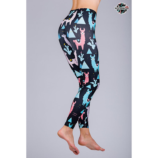 Legginsy Llama Looca - Black KAMELEOO