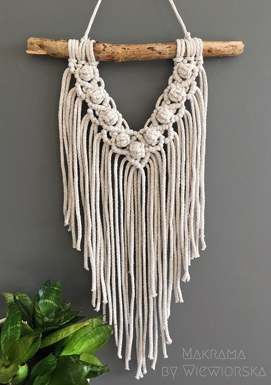 Makrama Makatka Beżowa DIY Makrama By Wiewiorska