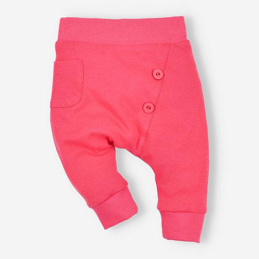 spodnie dla niemowlaka Malinowe spodnie niemowlęce KOLOROWY LAS dla dziewczynki